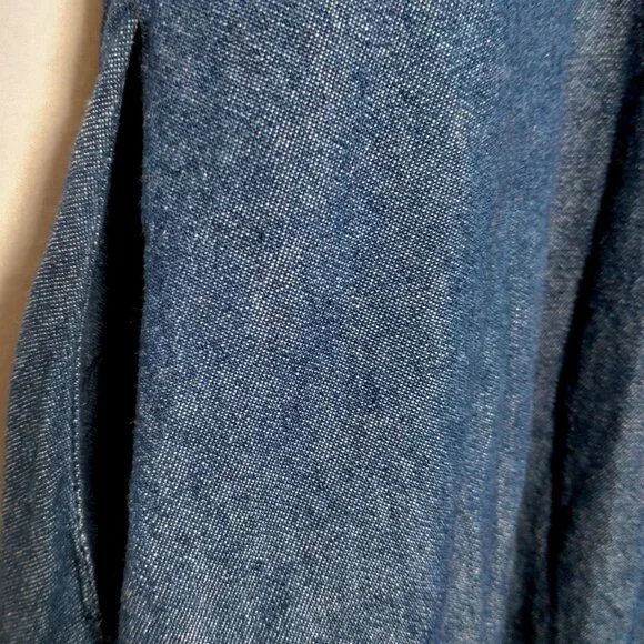 Signature by Robbie Bee Dress Petite 10P Blue Chambray Sleeveless Button Up Jean - Picture 12 of 12